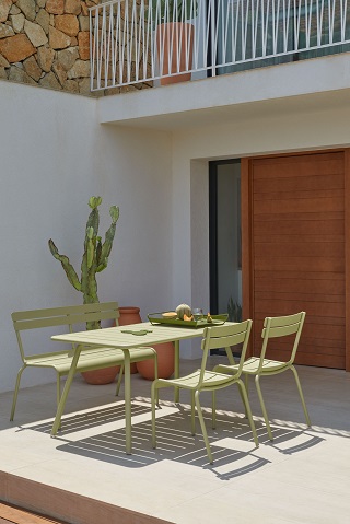 Fermob Luxembourg Tisch und St&uuml;hle lindgr&uuml;n