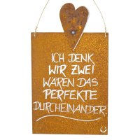 Edelrost Spruchtafel M Herz | Das perfekte Durcheinander Edelrost Spruchtafel M Herz | Das perfekte Durcheinander
