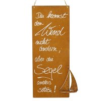 Edelrost Spruchtafel mit Segelboot Edelrost Spruchtafel mit Segelboot