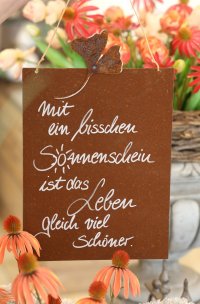 Edelrost Spruchtafel Sonnenschein