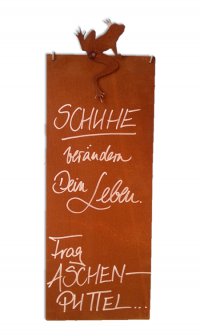 Rostiges Schild L schmall Frosch / Aschenputtel