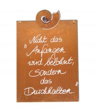 Rostige Spruchtafel M Schnecke / Durchhalten Belohnen Rostige Spruchtafel M Schnecke / Durchhalten Belohnen