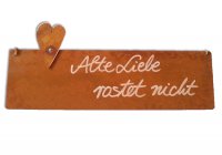 Rost Schild S quer Herz / Liebe rostet nicht Rost Schild S quer Herz / Liebe rostet nicht