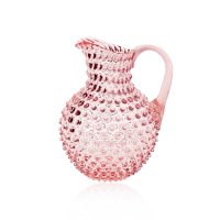 Glas Krug mit Noppen rosa