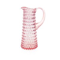 Hoher Glaskrug mit Noppen rosa