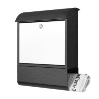  Heibi Briefkasten 43802-50 "Classic Rund" Grafitgrau Materialmix