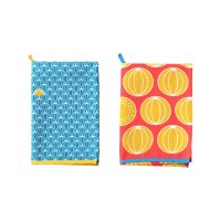 2er Set Fermob Geschirrt&uuml;cher ENVIE D'AILLEURS T&uuml;rkisblau & Capucine