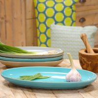 ital. Keramik Antipastischale t&uuml;rkis Gr&uuml;n & Form