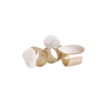3er Set Serviettenringe mit Muscheln