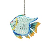 Metall Fisch Windlicht aqua