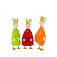 Metall Figuren heilige drei Könige rot, grün und orange