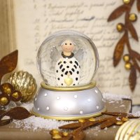 Schneekugel Engel Lotta creme und silber Schneekugel Engel Lotta creme und silber