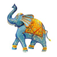 Metall Elefant L blau Shabby Chic H 43 cm