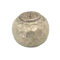 Glas Windlicht silber matt