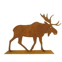 Edelrost Elch auf Platte gro&szlig; H25 cm