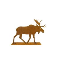 Edelrost Elch auf Platte mittel H17 cm