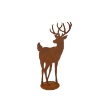 Edelrost Hirsch "jung" auf Platte H26 cm