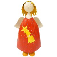 XXL Metall Engel "himmlische Anna" mit Sternschnuppe rot H78 cm