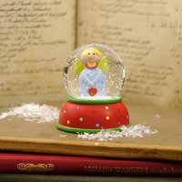 Schneekugel Engel Lotta hellblau