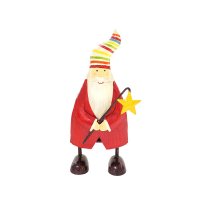 Metallfigur Weihnachtsmann rot