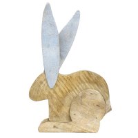 Holz Hase mit silbernen Ohren