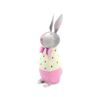 Metall Hase Eddy rosa pink