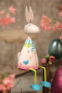 Metall Hase Kantenhocker gross