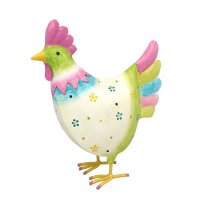 bunt bemalter Metall Hahn Boris